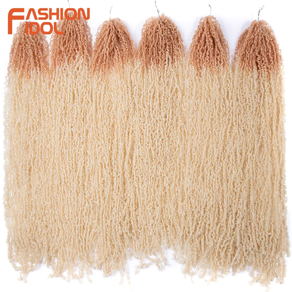 FASHION IDOL 18 inch Spring Twist Crochet Hair Synthetic Braiding Hair Ombre Blonde Pre-Twisted Mini Twists Crochet Braids Hair