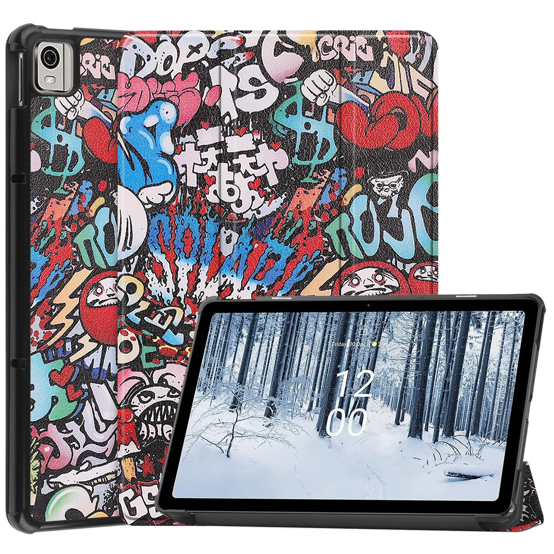 For Nokia T21 T10 2022 T20 TCL TAB 10s 9080G 2021 VIVO PAD 11inch Case Tablet Cover Tri-fold TPU Leather with Auto Week Function