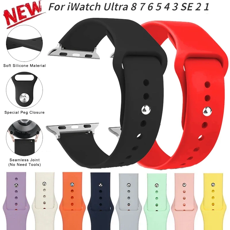 Cinturino in silicone per cinturino Apple Watch 40mm 44mm 49mm 46mm 45mm 41mm 42mm 44mm Bracciale Correa iWatch Series 10 9 8 7 6 3 SE Ultra2