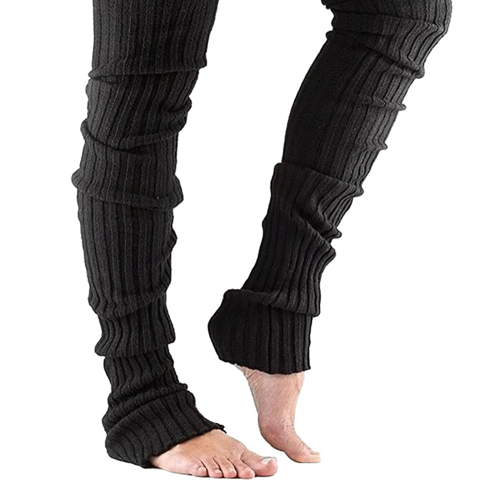 Winter Warmer Women'S Thigh High Tie Cable Knit Crochet Long Vertical Striped Boot Socks Yoga Slimming Above Knee Leggings