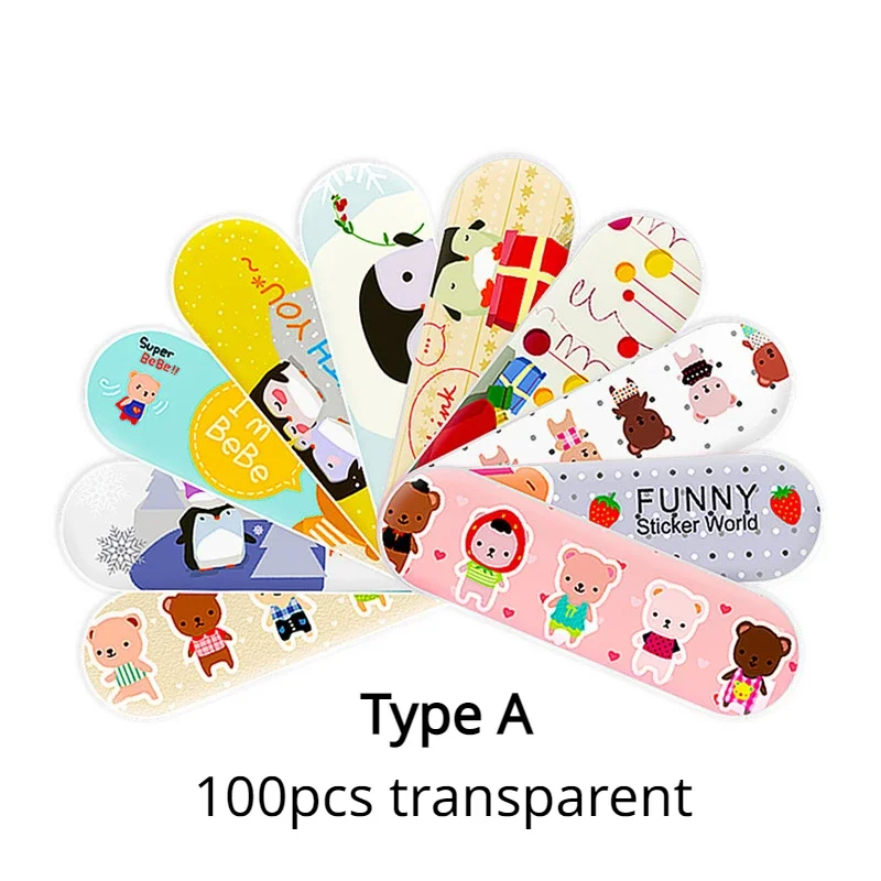 Transparent/non-transparent Cartoon Band Aid Waterproof Kawaii  Plasters Strips Wound Dressing Patch Adhesive Bandages