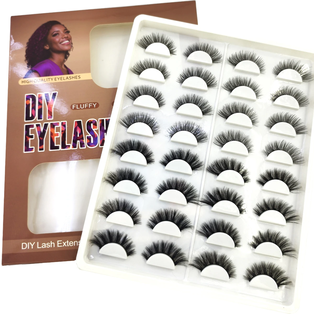 HBZGTLAD16 คู่ ขนตาปลอม 3 มิติ แบบมิงค์ธรรมชาติ หนา งอน ดูเป็นธรรมชาติ สำหรับแต่งหน้า