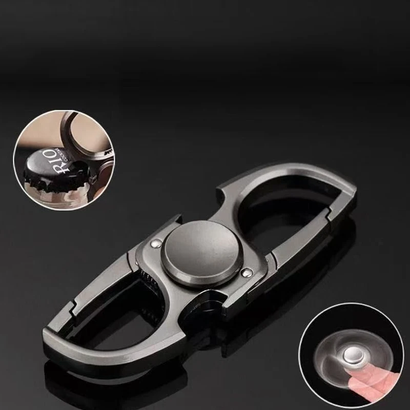 Outdoor EDC Portable Creative Keychain Bottle Opener Multifunctional Finger Gyro