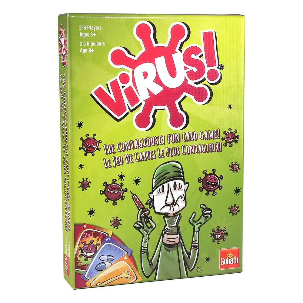 Virus Board Game Infects Interesting Card Games in Spanish, English, and French Versions, Party Games, Fun Family Games