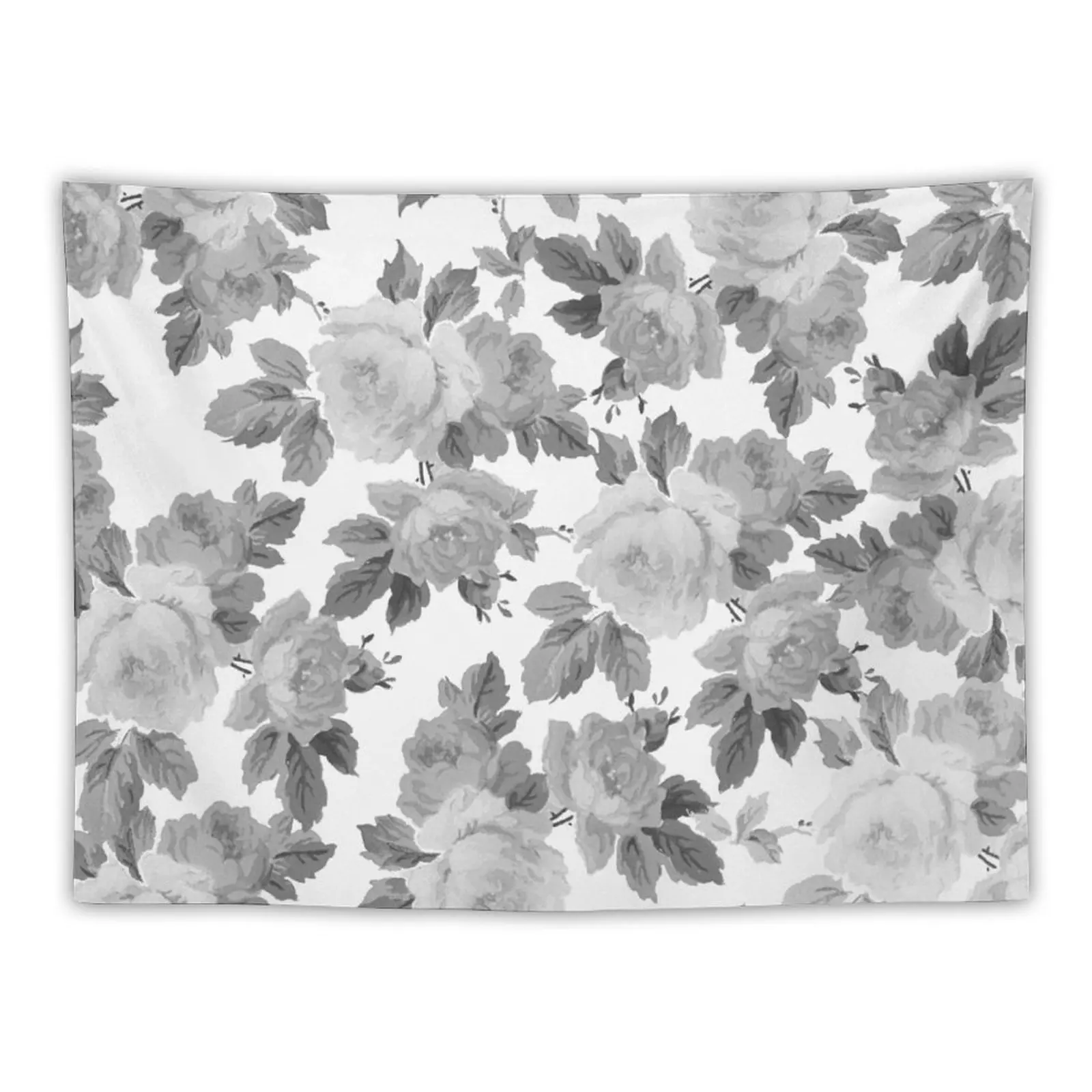 

Vintage black white chic roses floral pattern Tapestry Aesthetic Decoration Hanging Wall Tapestry Home Decoration Accessories