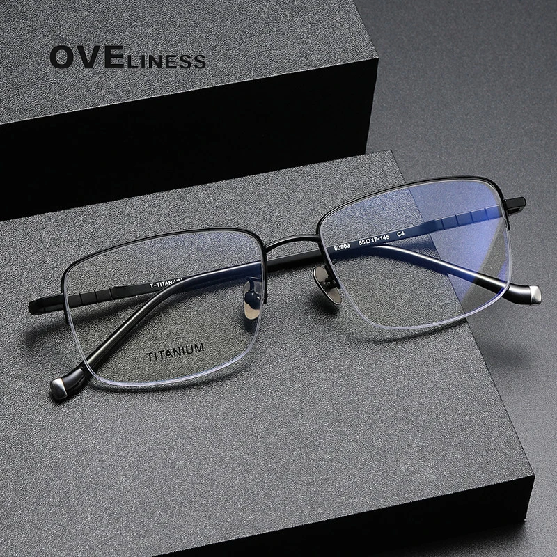 

Pure Titanium Glasses Frame for Men Retro Square Prescription Eyeglasses frame male 2024 New Vintage Myopia Optical full Eyewear