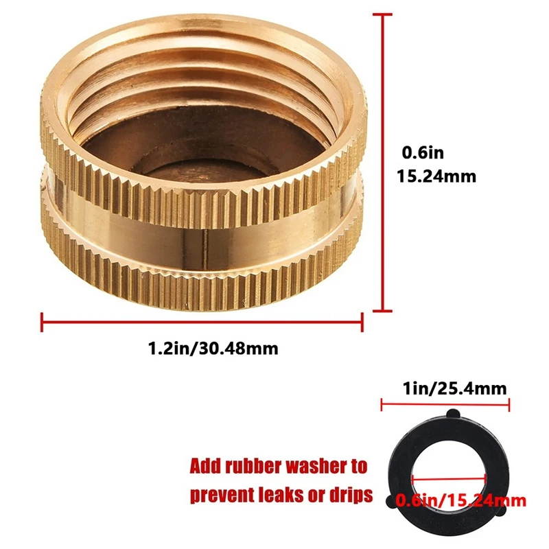 ABUL-Garden Hose Female End Cap, Brass Spigot Cap With Extra 12 Washers, 3/4 Inch, 4-Pack