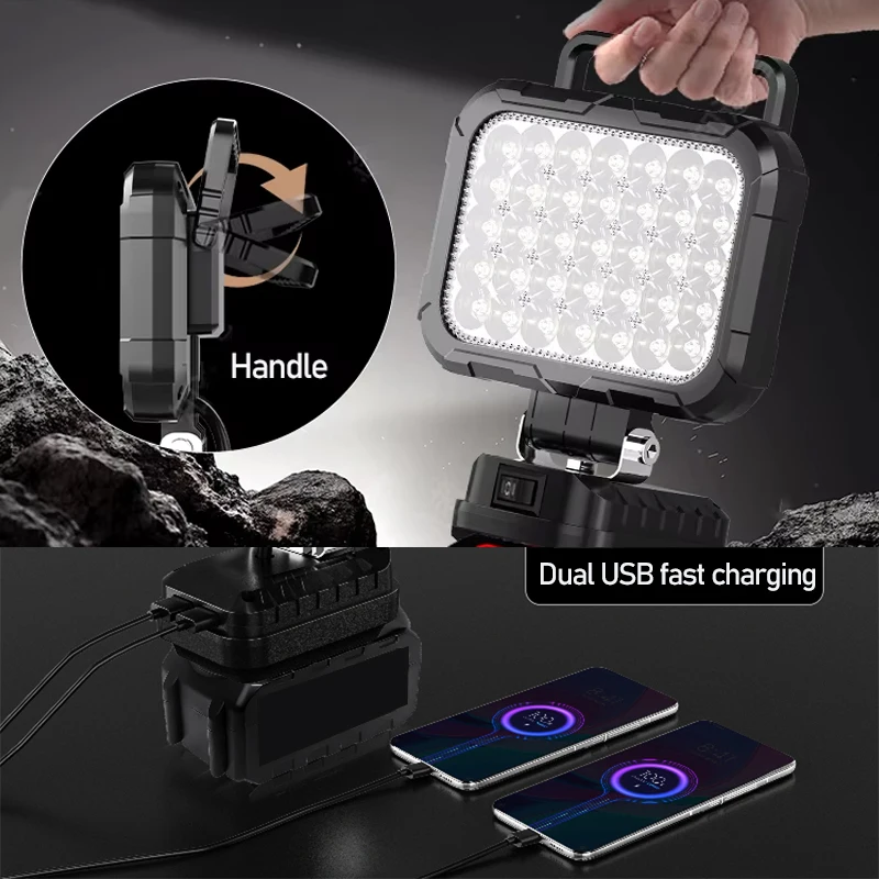 5 inch Cordless Work Lamp For Makita 18V Battery light LED Lantern Job site Lights Camping Flashlight Emergency Lighting