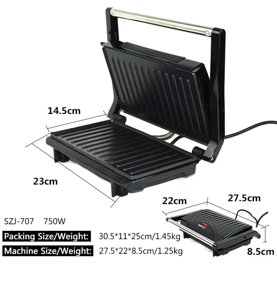 750W Panini Sandwich Maker XEOLEO Steak Barbecue Grill Machine
