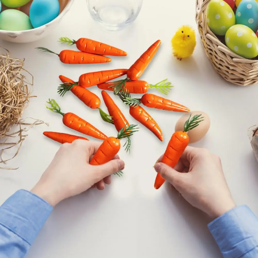 Fake Foam Carrots Supermarket Stall Decoration Foam Carrot Models Mini Artificial Carrots for Diy Crafts Easter Party