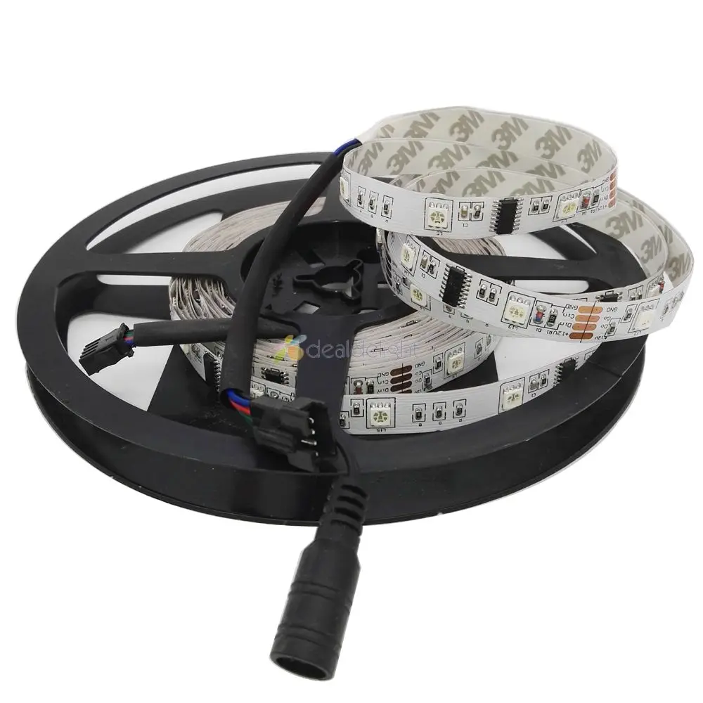 5M 6803 IC 30LED/M 5050 Digital Dream Color RGB LED Strip IP67 Waterproof 12V+ 133 Change RF Controller+12V 5A Power Supply