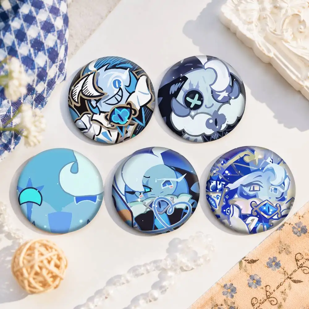 Shadow Milk Cookie 75x75 25x25 Mm Cartoon Round Brooches On Backpack Shirt Accessories Jewelry Badge Gift For Friends