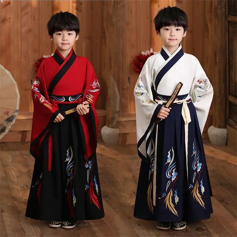 2025HalloweenJongens Hanfu Podio Vestito Cinese Jurk Baby Jongen Neuwe Jaar Tang Pak Kinderen Oude Traditional CineseKostuum