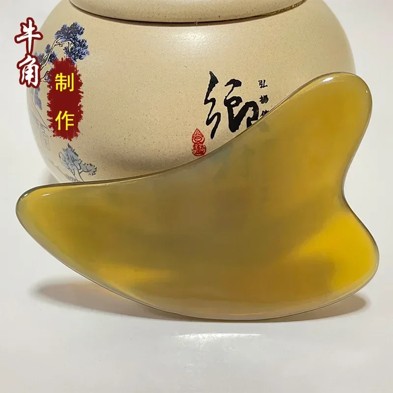 สีขาวธรรมชาติ YakOx Horn Gua Sha สําหรับ Face Scraper Tendon Stick นวดหน้าความงามสุขภาพ Relax Eye Face คอกลับ Body