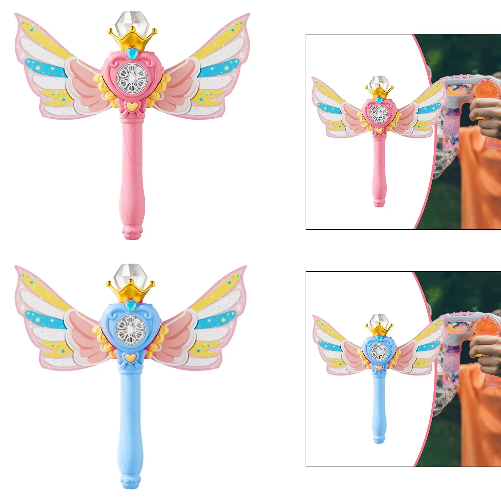 لوازم آلة فقاعات عصا الفقاعات المحمولة المضيئة لعبة صيفية للفتيات بعمر 3 4 5 6 7 8 سنوات للنشاط والعطلات والحفلات #3