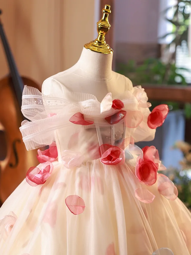 Jill Wish-Robe florale de luxe faite à la main pour filles, robe de princesse arabe pour enfants, robe de Rhlongue pour mariage et fête d'anniversaire, Dubaï, 2024, J121