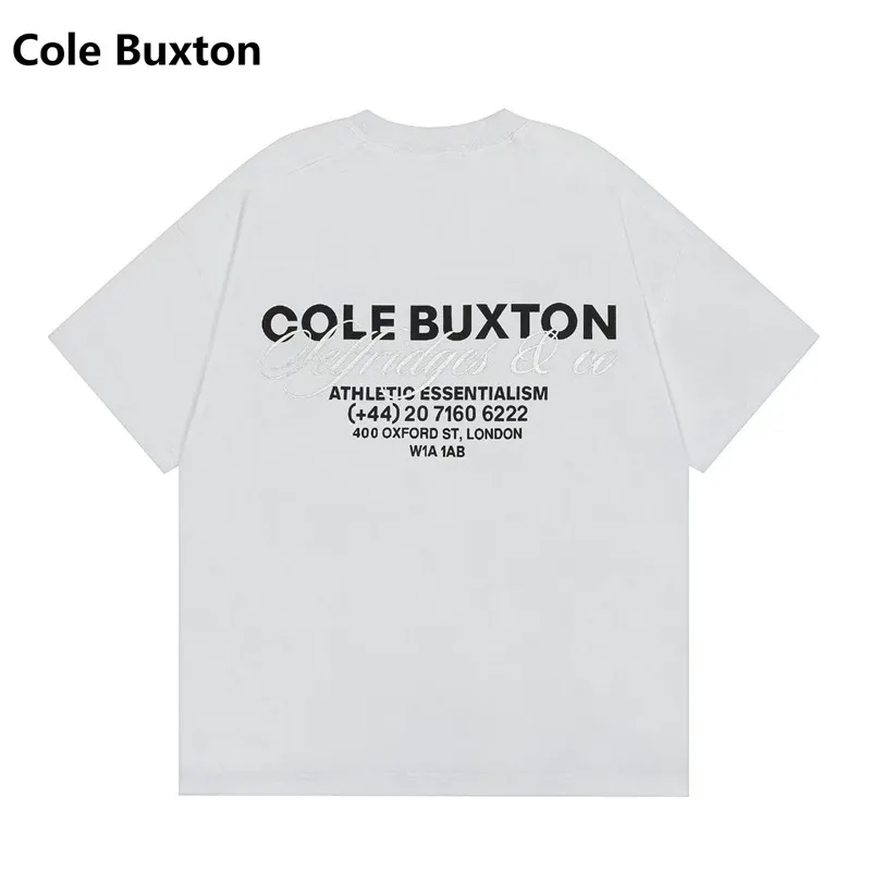 Cole Buxton Minimalist Slogan Western Streetwear Brand Relaxed-Fit Pure Cotton Short-Sleeve T-Shirt Base Layer White