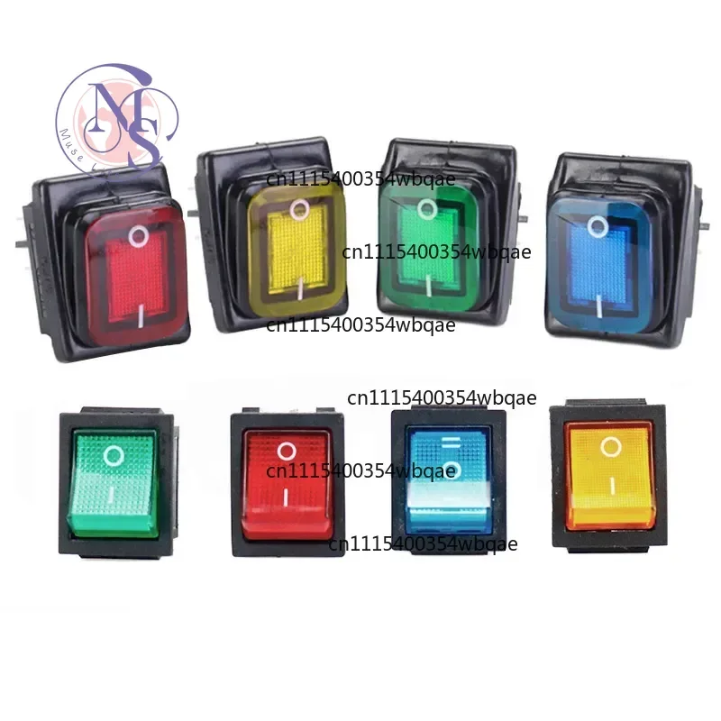 ZOCI-Waterproof LED Rocker Switch, 4Pin 6Pin ON/OFF Seal Button 16A 220V Red Black Light for Car Boat