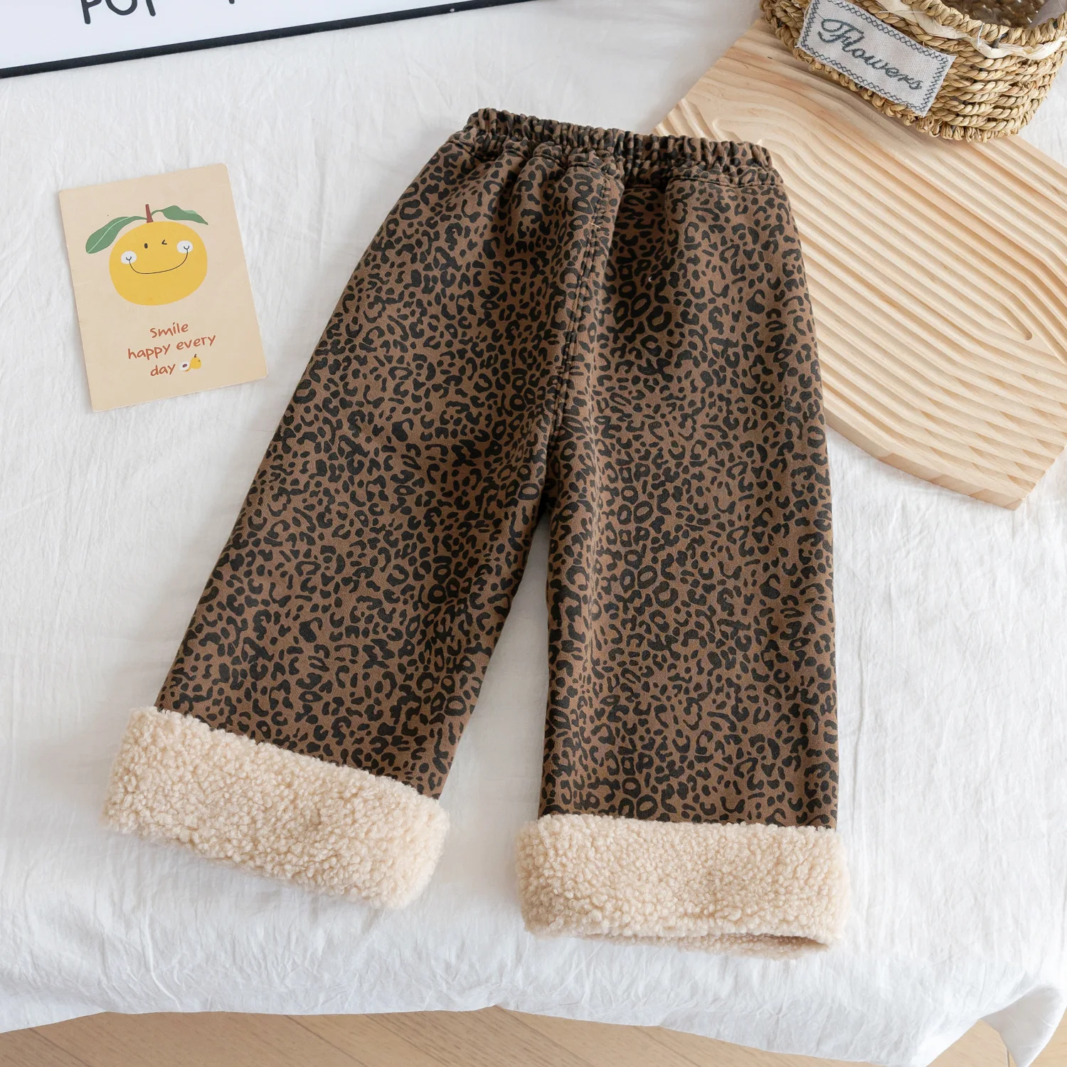 2026 Kids' Fleece-Lined Wide Leg Pants Winter Loose Fit Trousers Cozy Straight Cut for Baby Girls Soft Warm & Comfortable