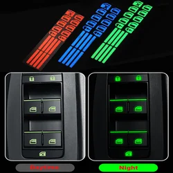 3Color Car Luminous Door Window Lift Button Stickers Night Safety Switch Car Styling Auto Interior Decoration Accessories