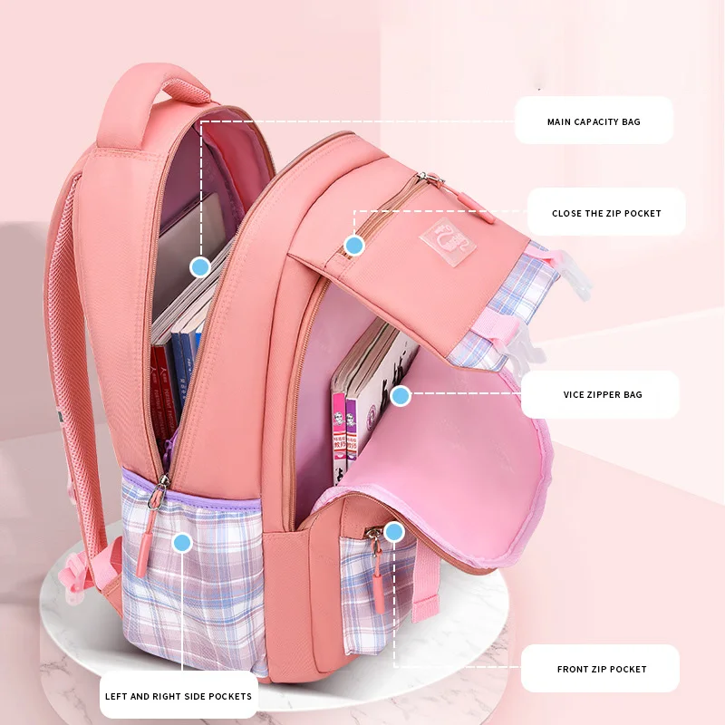 Kawaii School Backpacks for Kids Girls and Boys Large Capacity Waterproof Student Shoulder Bags Lightweight Children's Schoolbag