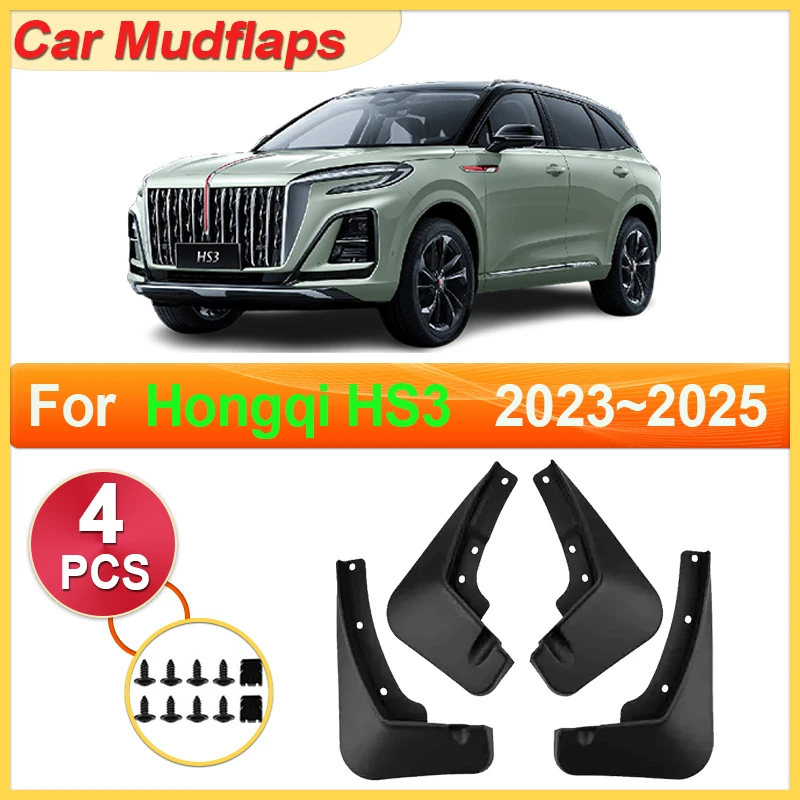 

Car Mudguards Parts For Hongqi HS3 2023~2025 Front Rear Wheel Mudguards Car Mudflap Fender Flare Cover Guard Auto Mud Accessorie