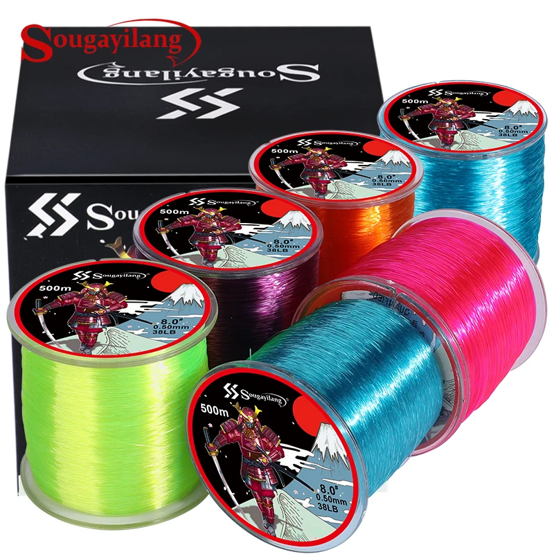 Sougayilang 500M Nylon Fishing Line Made of Japanese Material Strong Line Monofilament for Perch and Carp Fishing Accessories