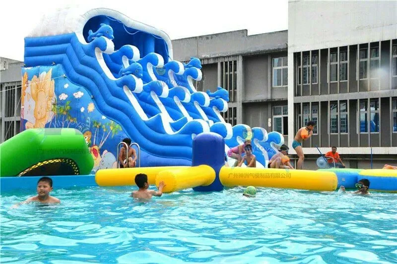 Hot Sale Giant Inflatable Water Slide With Pools Swimming Ball Toys Pools Inflatable Water Park With Pool