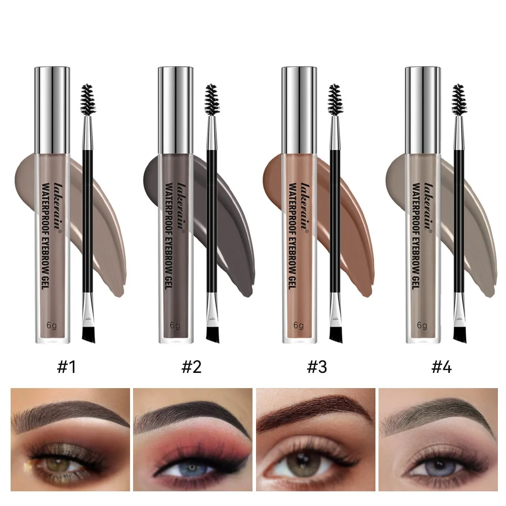 Long Lasting Waterproof Eyebrow Gel Highly Tinted Liquid Makeup Sweatproof Natural Finish Brown Black 4 Colors Cosmetics