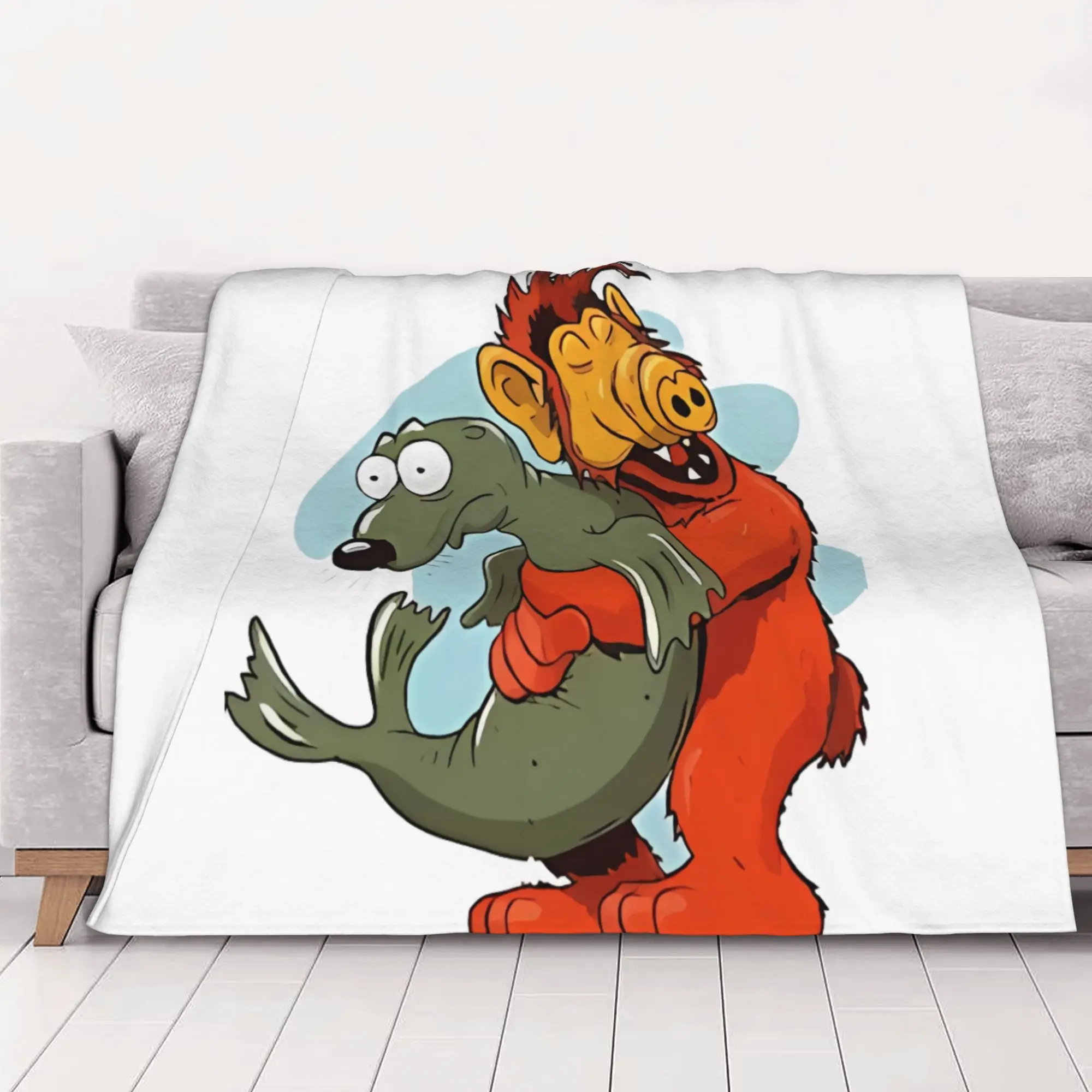 1PC home Cute Room Decor ALF   Life Form Blanket Throw Blanket ALF Novelty Warm Blanket All Season