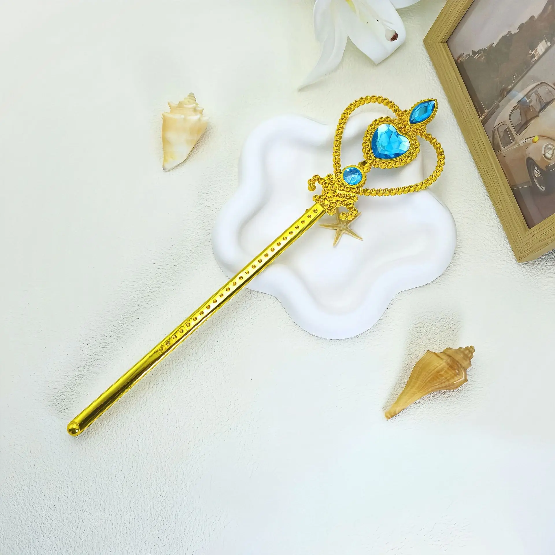 Little Girl Gold Magic Wand Toddler Princess Dress Up Fairy Magic Stick for Kids Photography Props Children Play Gifts Promotion