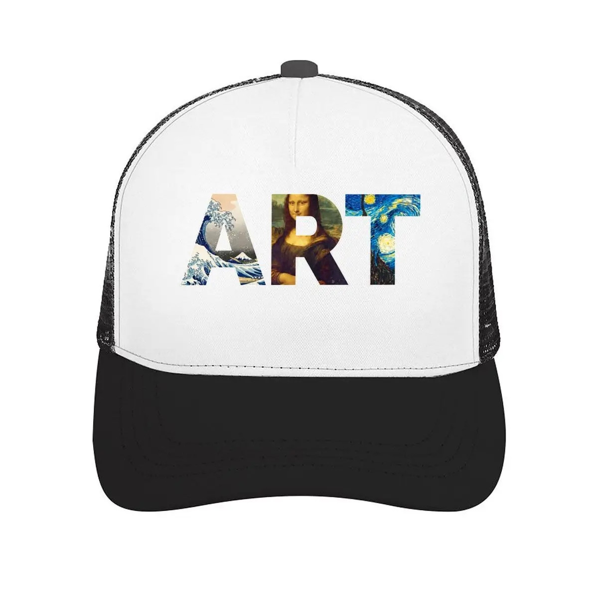 ART Mona Lisa Great Wave Starry Night Mesh Baseball Cap Casual Hat Outdoor