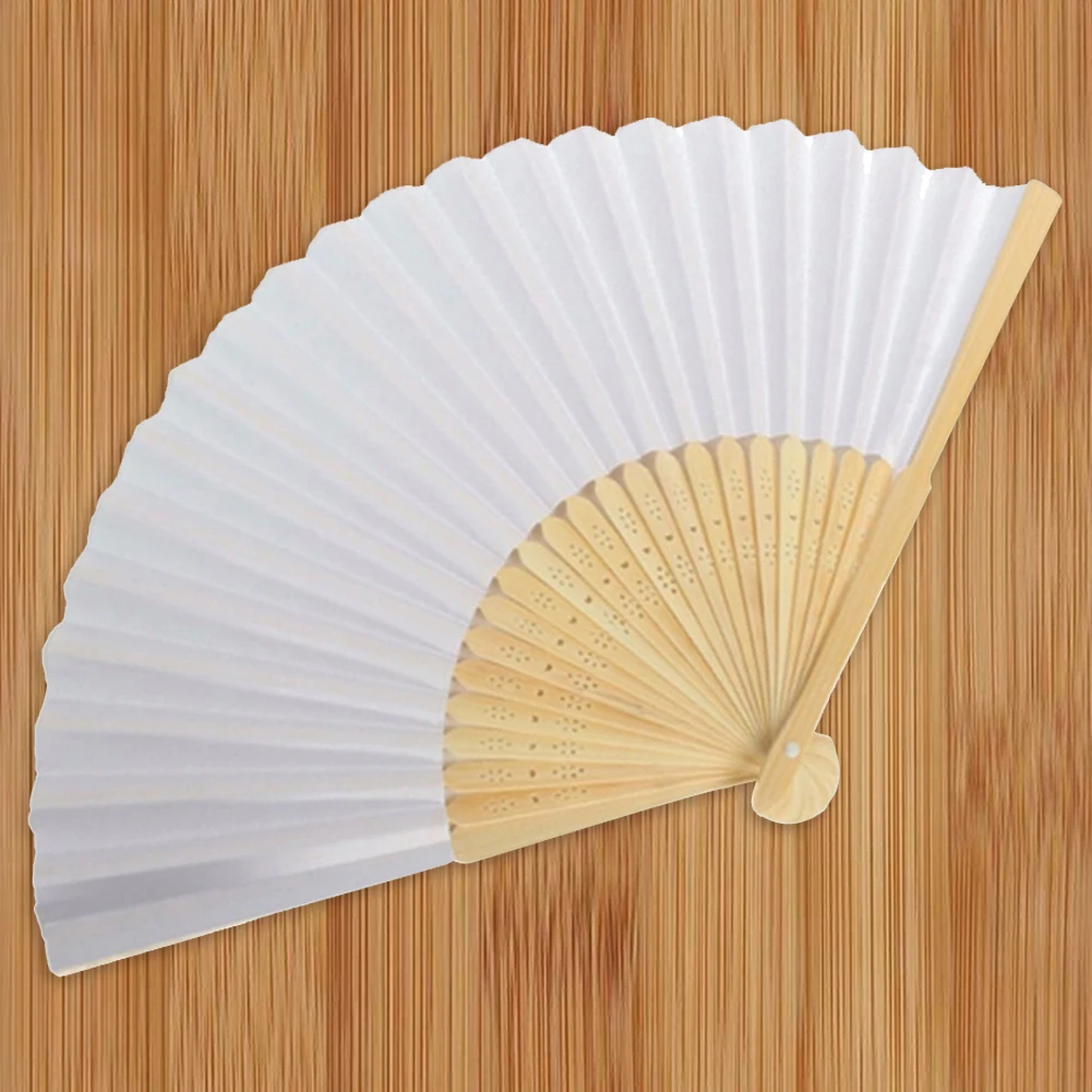 

Набор из 3 белых заготовок для складных вееров из бумаги и бамбука для каллиграфии и рисования своими руками