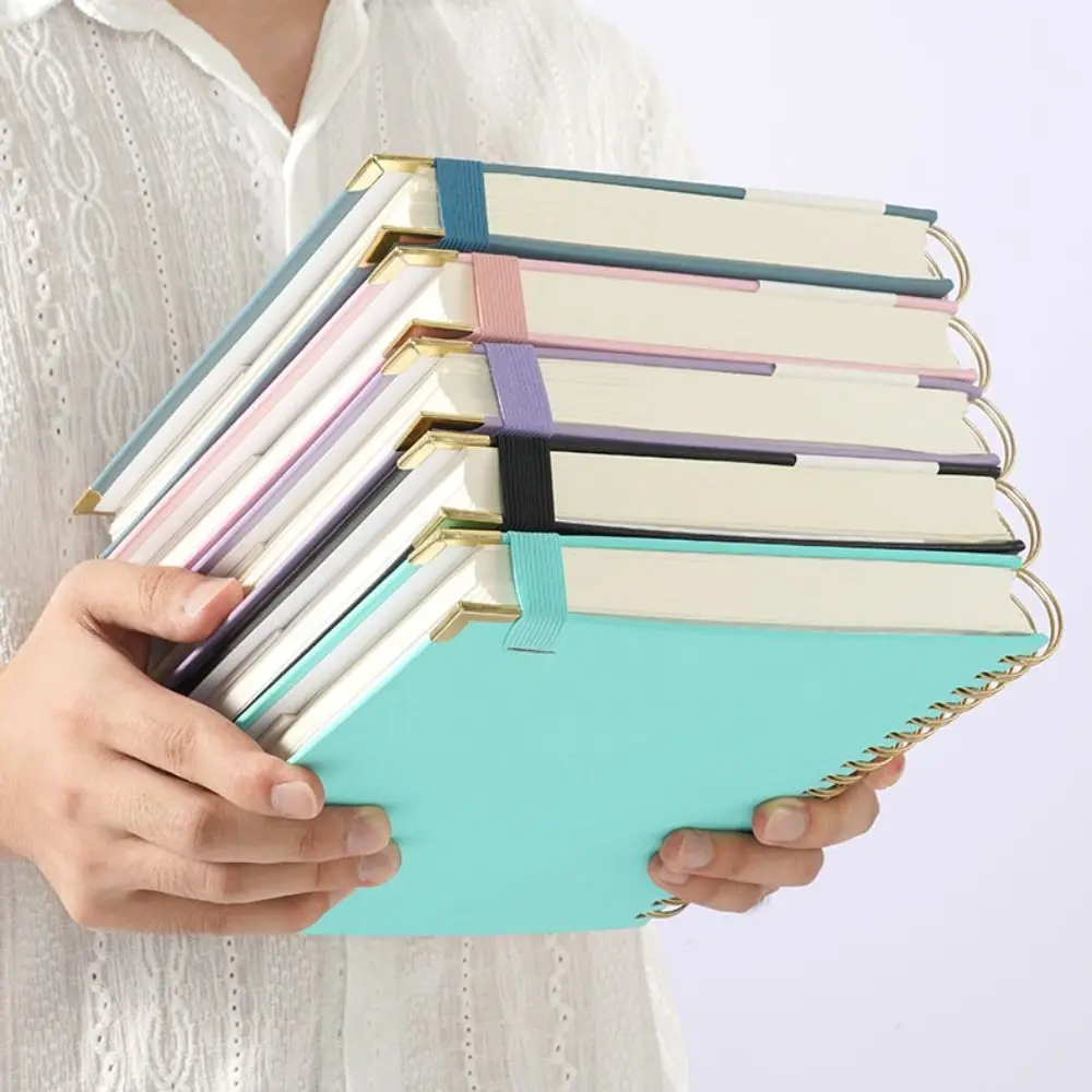 A4/B5 Coil Notebook 320 Pages with Strap Schedules Notebooks Portable Horizontal Line Diary Notepad School Supplies