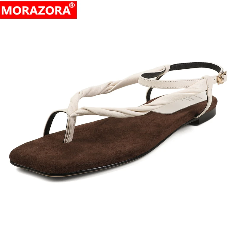 

MORAZORA/2020 новые сандалии из натуральной кожи, женская обувь, сандалии на плоской подошве, женская летняя обувь высокого качества, обувь