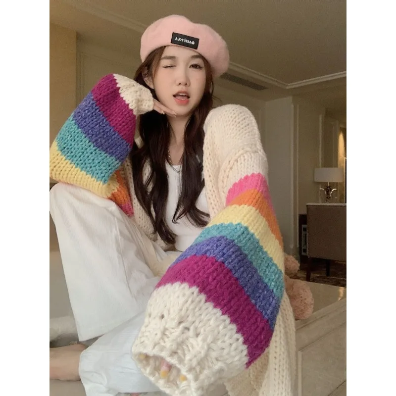 

Vintage Striped Sweaters Oversized Cardigan for Women Long Sleeve Y2k Korean Reviews Many Clothes Female Harajuku Fashion