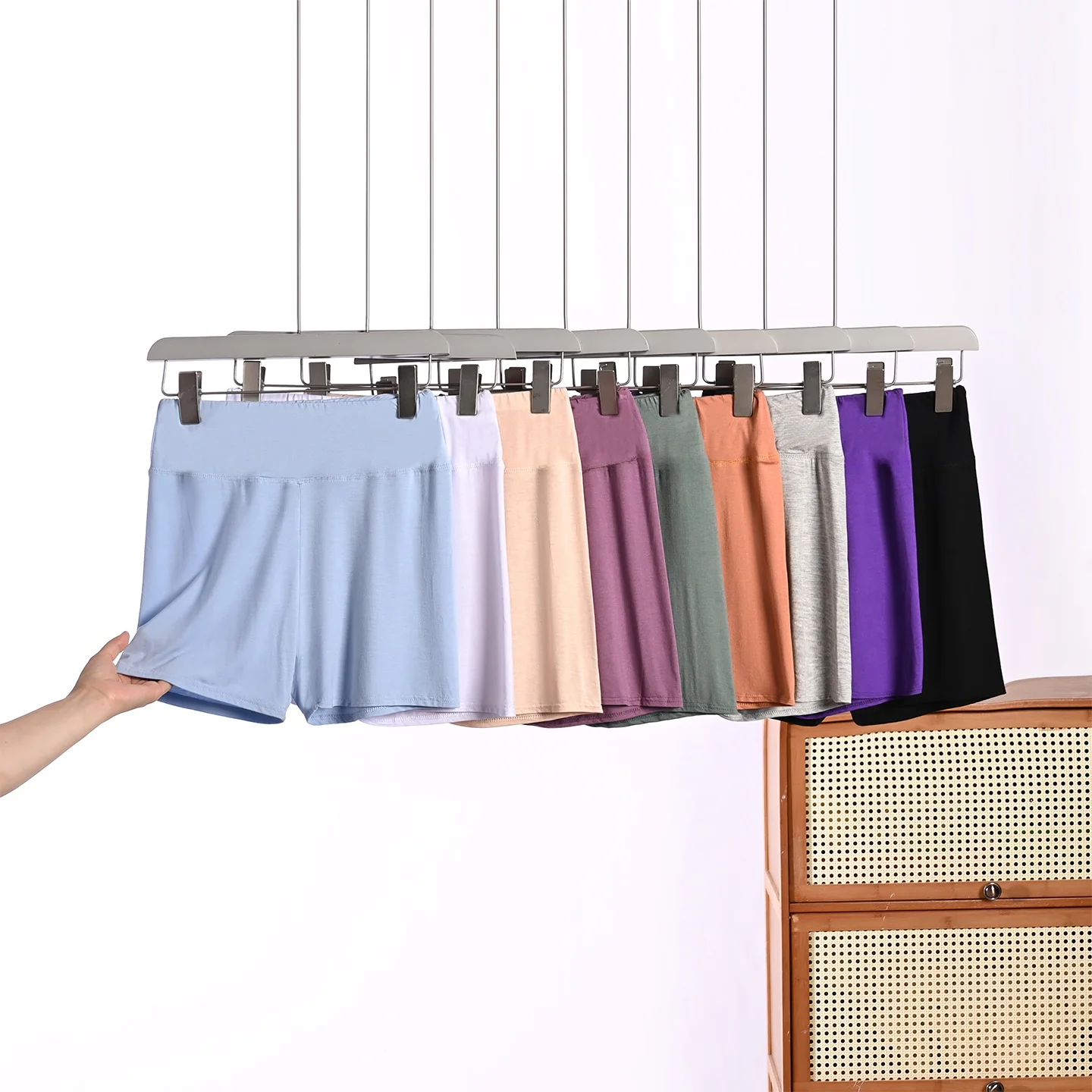Modal High-Waist Safety Pants Three-Quarter Length Women's Summer Thin Bottoming Trousers Pure Color Seven-Foot Pants