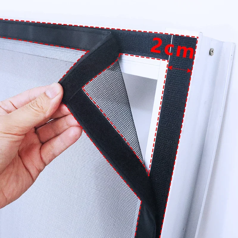 Mosquitera Negra Insectos Malla Ventana Pantalla, Tamaño Personalizado Gancho Bucle Reutilizable Fibra Vidrio Durable Fácil
