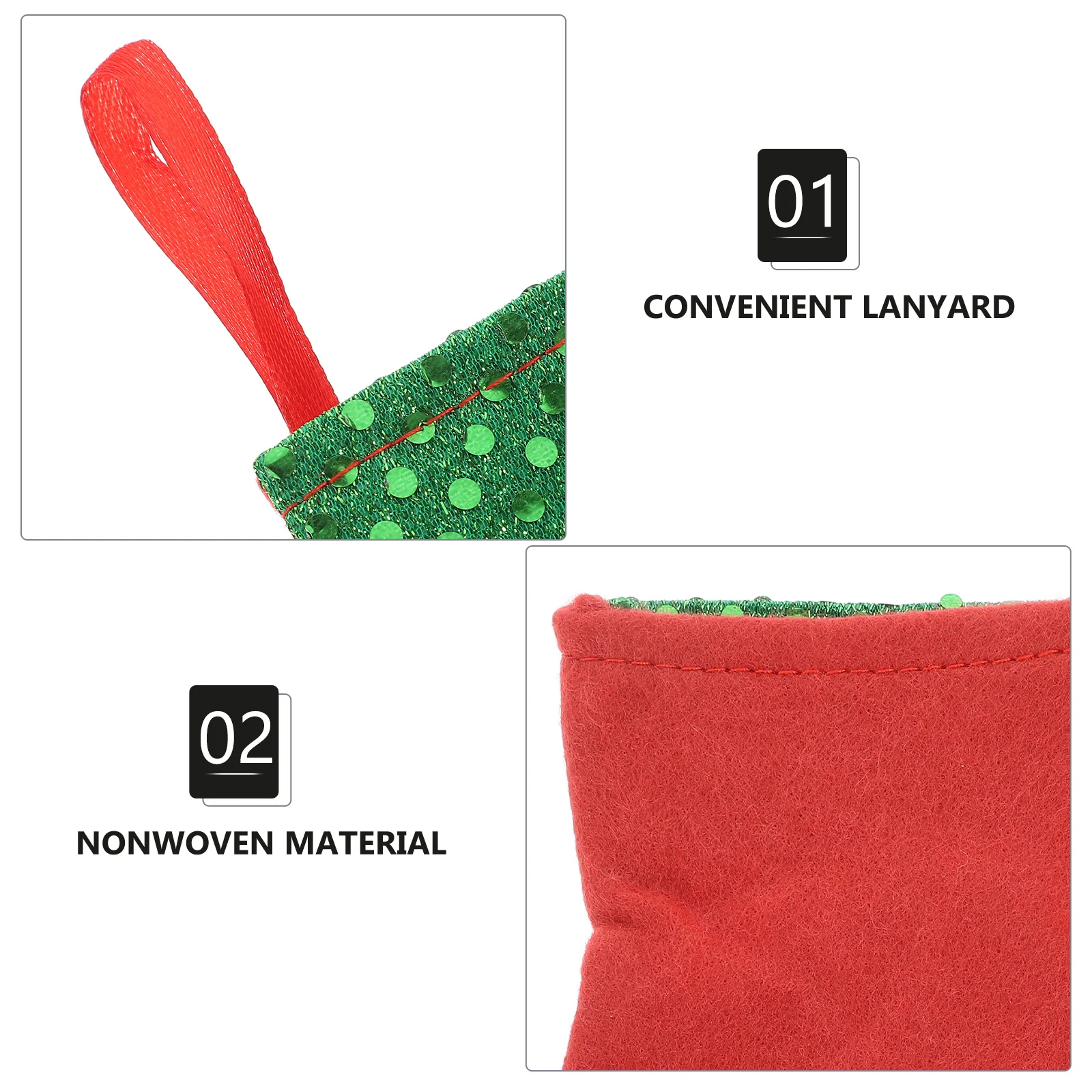 

4Pcs Christmas Stocking Decorations Nonwoven Glitter Hanging Christmas Tree Ornaments Holiday Stockings Hanging Decor