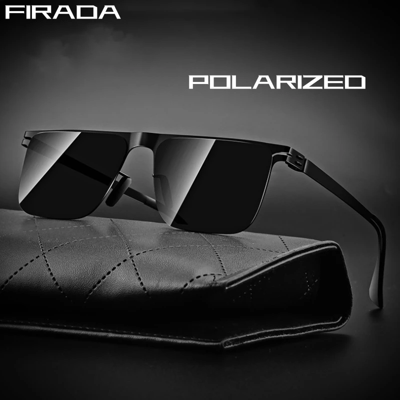 FIRADA Business Fashion Sunnies Vintage Square Large Size Eyeglasses New Classic Design Polarized UV400 Sunglasses For Men JY-01