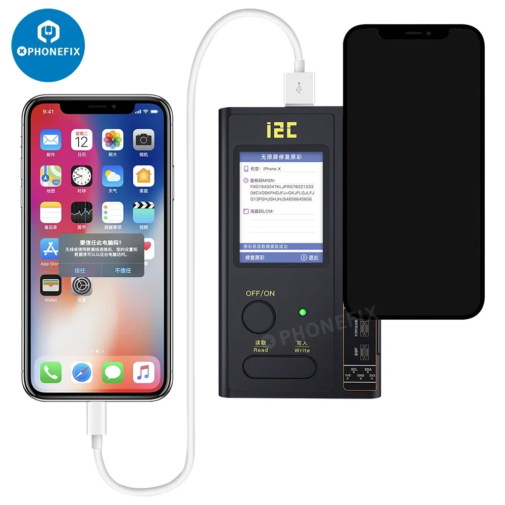 I2C i6S Intelligent Programmer For iPhone 6-15 ProMax Face ID Battery Screen Original Color True Tone Function Dot Matrix Repair