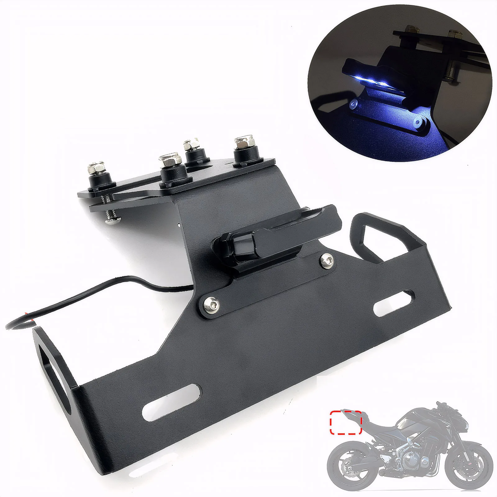 

Motorcycle LED Fender Eliminator License Plate Holder Turn Signal Adapters for kawasaki z900 z-900 z 900 2017-2022