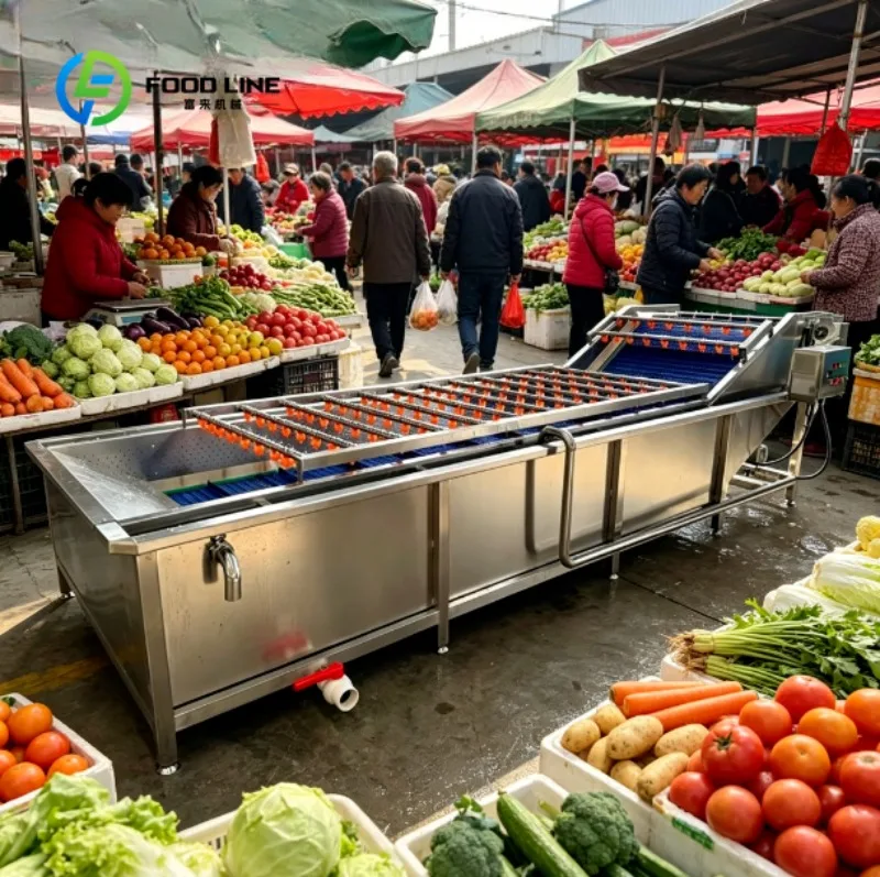 

Automatic Bubble Washer Machine Commercial Cleaning Equipment for Vegetables Fruits and Root Crops