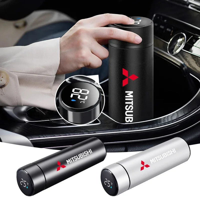 Vacuum Flasks Digital Temperature Display LED Cup Cover For Mitsubishi Mercedes Benz Alfa Romeo Renault MINI Seat Chevrolet