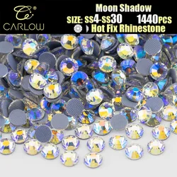 CARLOW Moon Shadow High Quality SS4-SS30 Hotfix Rhinestones Flatback Glass Iron on Strass for Fabric Accessories hotfix-061