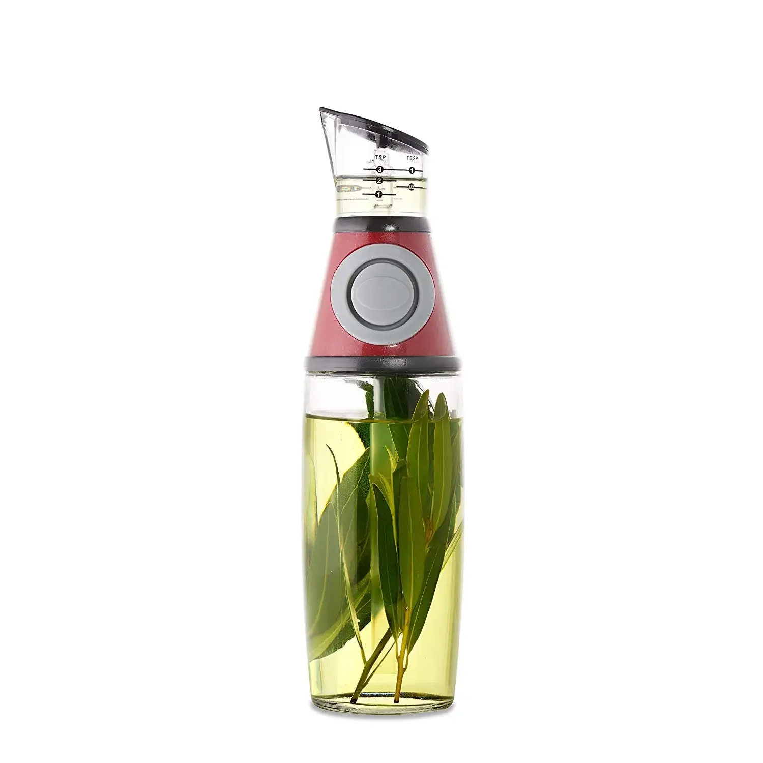 500ml Oil Sauce Vinegar Glass Bottle Pump Spray Container Press Cruet Condiment Dispenser with Measure Scales Home Kitchen Tools