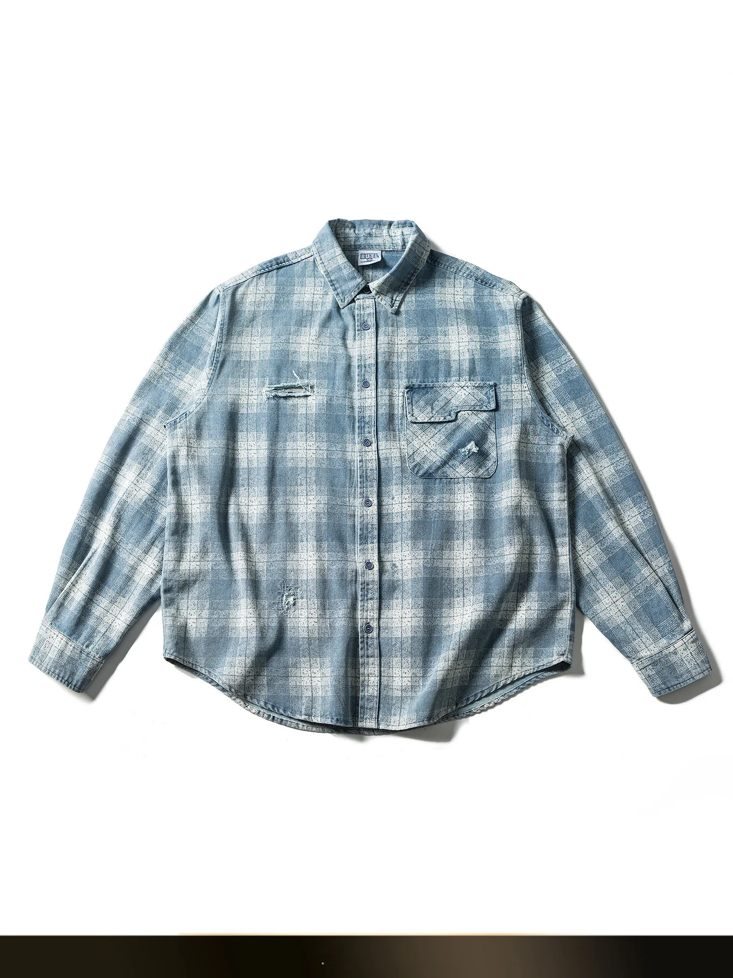 

Retro American Washed Men's Denim Shirt Casual Loose Workwear Shirt for Autumn Season Couple's Clothing Vintage Style