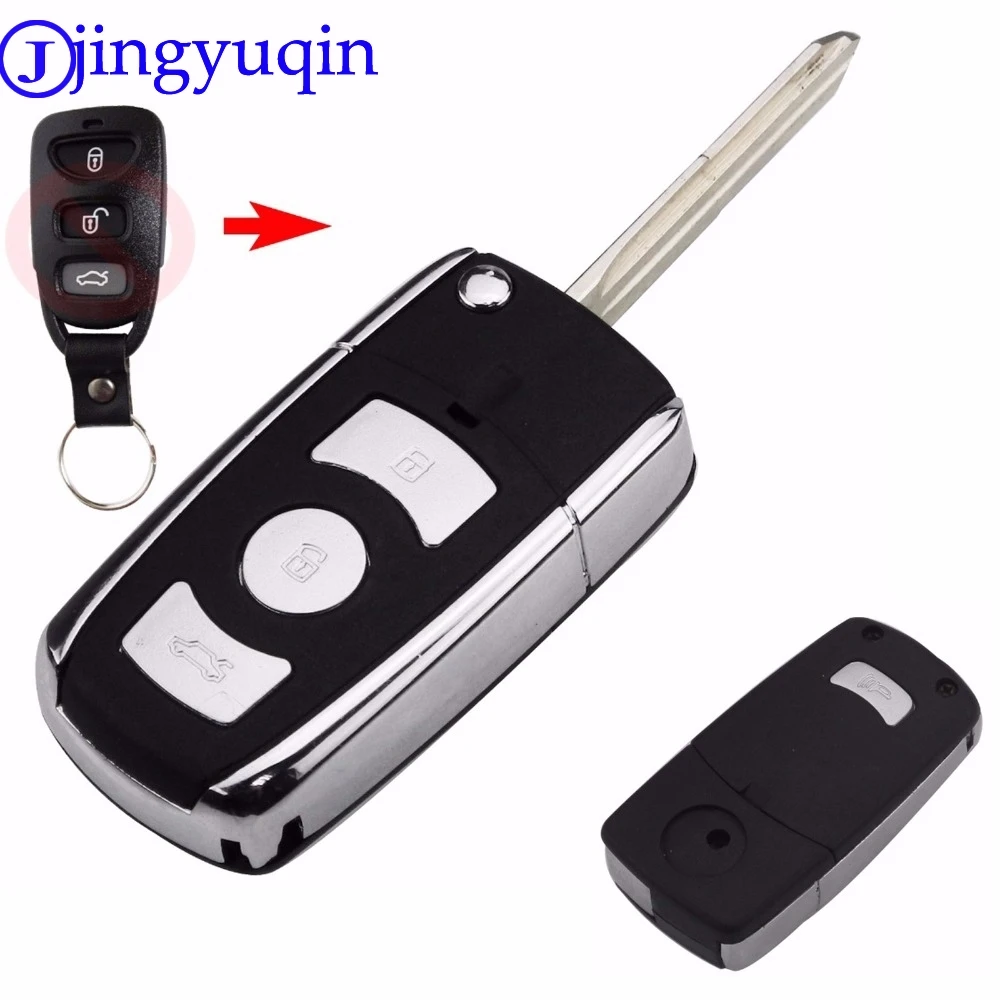 

jingyuqin Remote Folding Car Key Shell Cover Fob Case for Kia Hyundai Elantra Sonata Genesis Santa Fe Accent K2 K3 K5