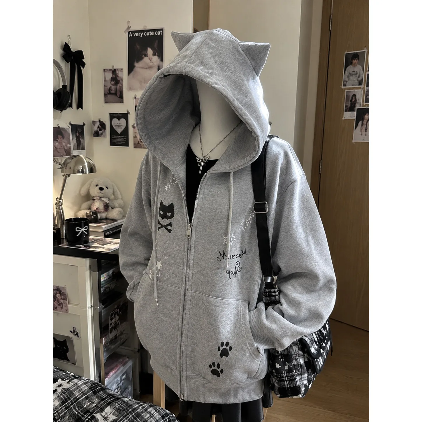 Subculture Japanese Oversized Y2k Hoodies Tops Sweatshirts Women Harajuku Jacket Long Sleeve Casual Print Coats Korean Fashion