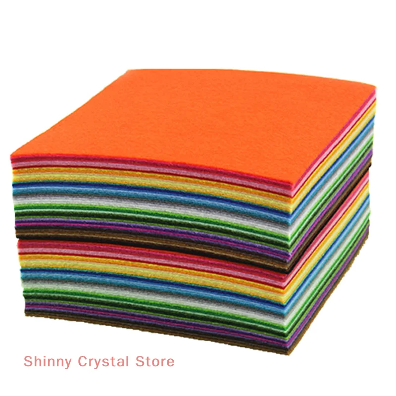 20Pcs Soft Felt Fabric Sheet 20Color Patchwork Sewing DIY Craft Squares Nonwoven 1mm Thick Handmade Fabric Weaving